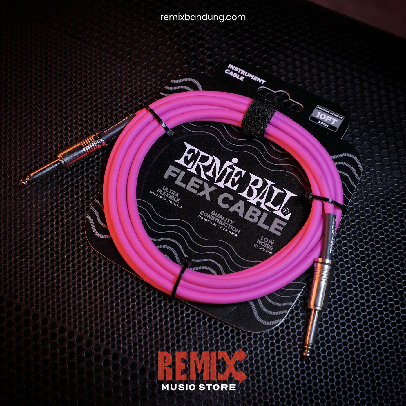 Ernie Ball 10ft 3 meter Flex Straight to Straight Instrument Cable Pink