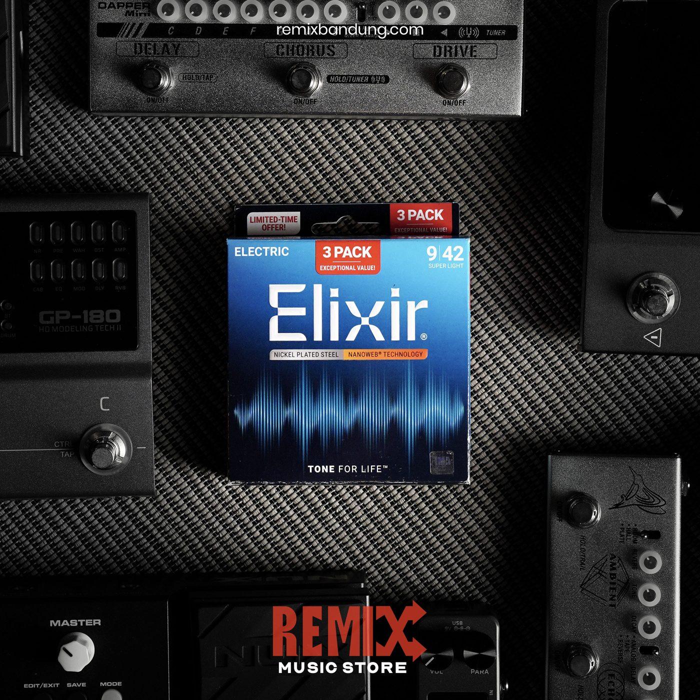Senar Gitar Elektrik Elixir Nanoweb 16566 09-42 isi 3 Pack @Pack