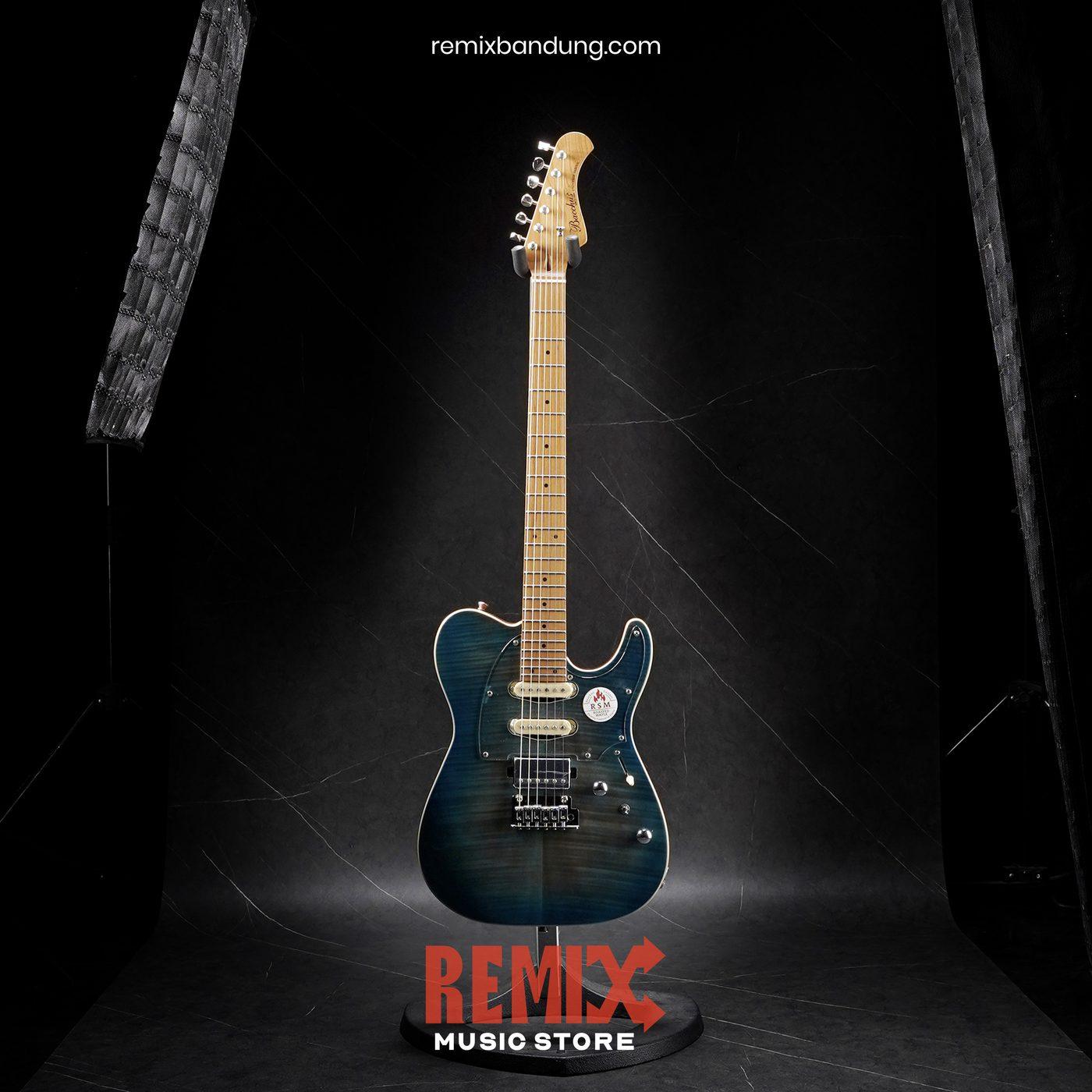 Gitar Elektrik Bacchus Andre Dinuth TAC24AD-FMH-RSM/M Blue Burst + Case