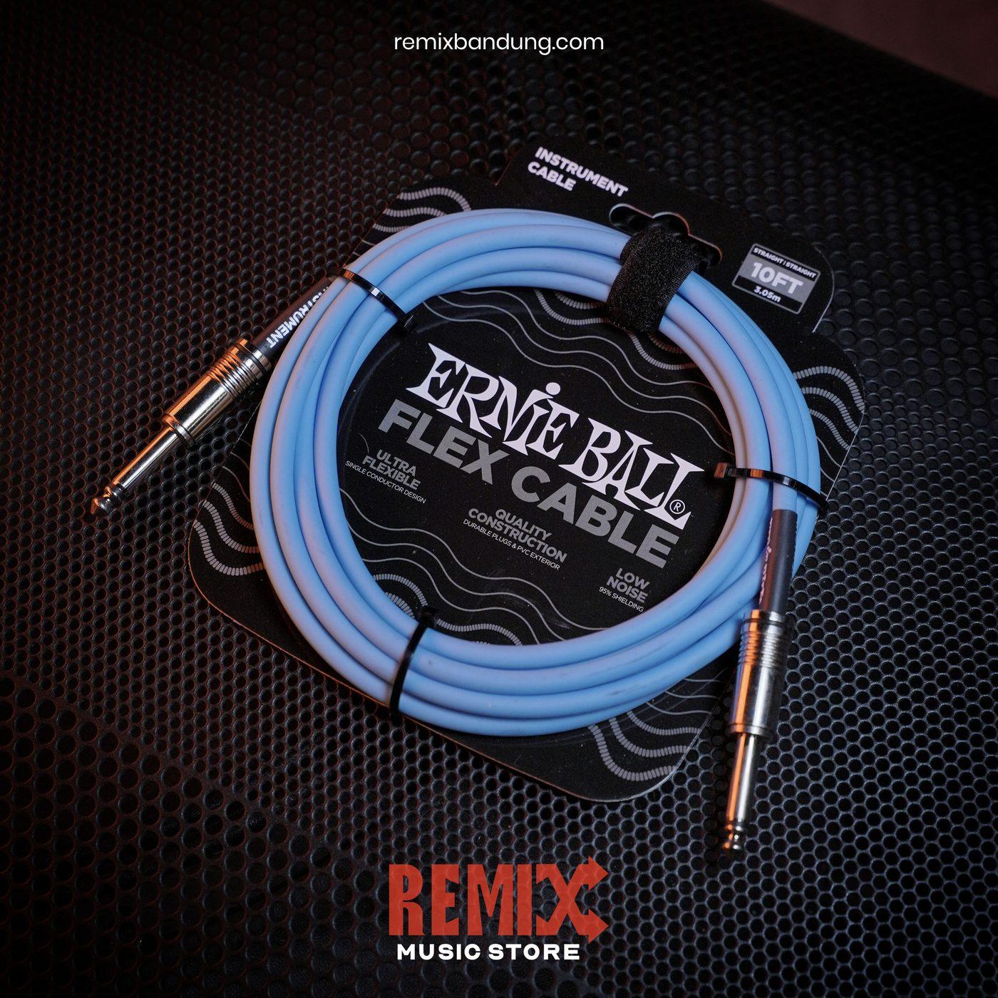 Ernie Ball 10ft 3 meter Flex Straight to Straight Instrument Cable Blue