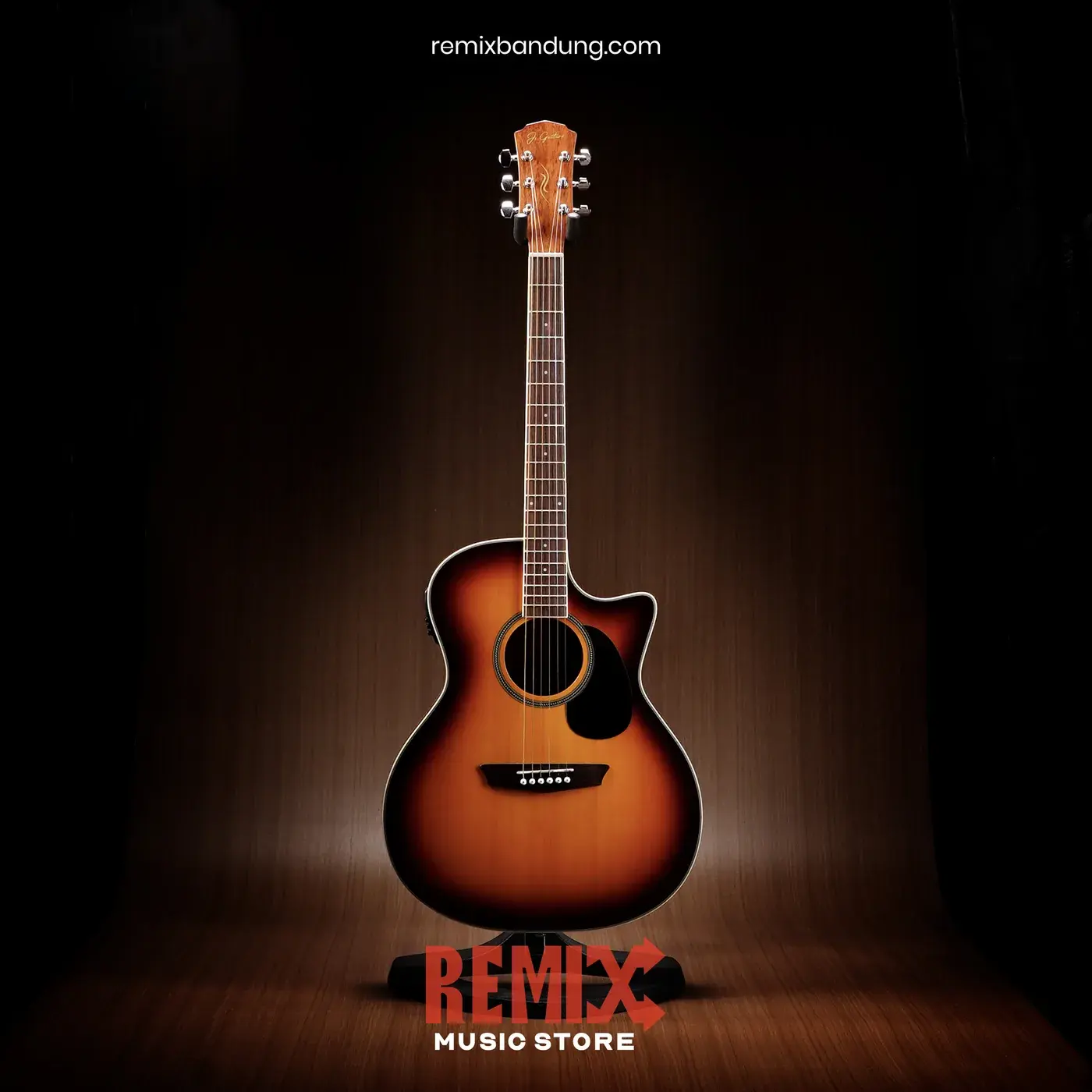 JS Guitars JG100CE Grand Auditorium Brown Sunburst